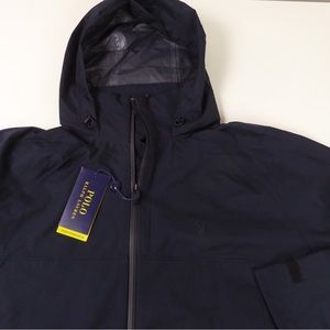 Polo Ralph Lauren Performance Waterproof Windbreaker Jacket NWT Hidden Hood LT
